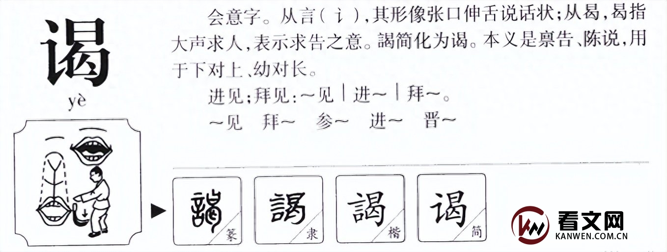 谒怎么读?谒的读音和意思!